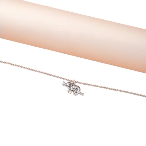 Silver Sloth Charm Necklace - Picture 6 of 6